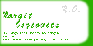 margit osztovits business card